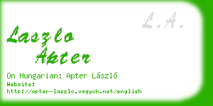laszlo apter business card
